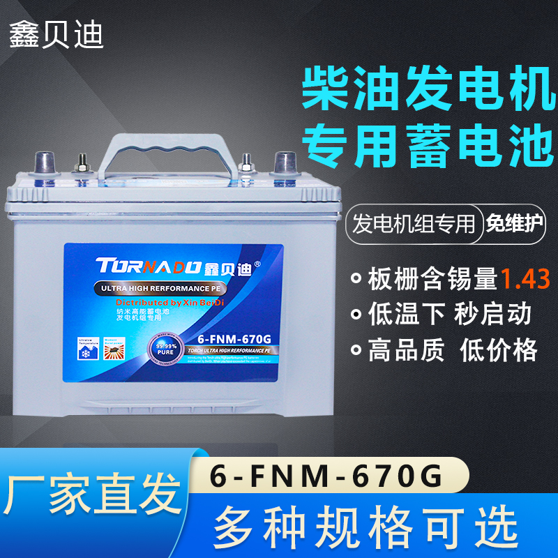 柴油发电机专用蓄电池6-FNM-670G